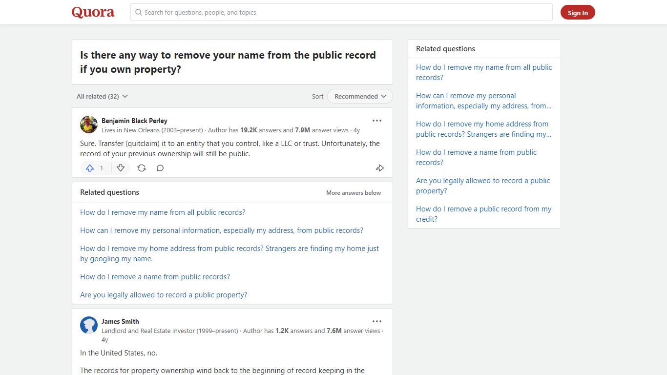 Is there any way to remove your name from the public record if ... - Quora